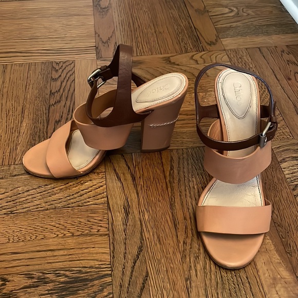 Chloè Tan and Brown Strap Sandals - Picture 2 of 7